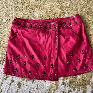 Studded Red Skirt - festival season